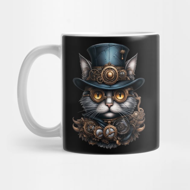 Cat Halloween Steampunk for Cat Lover by Omarzone